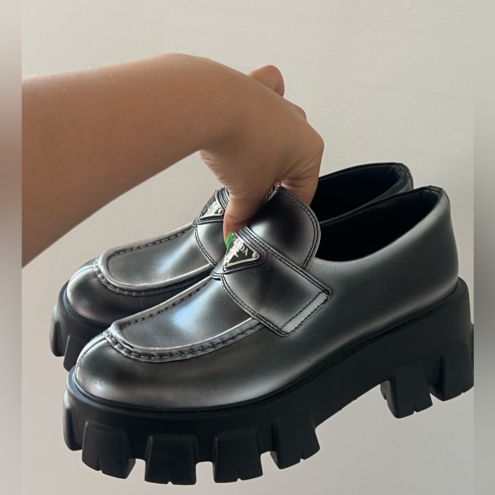 Prada Monolith ombré brushed leather loafers